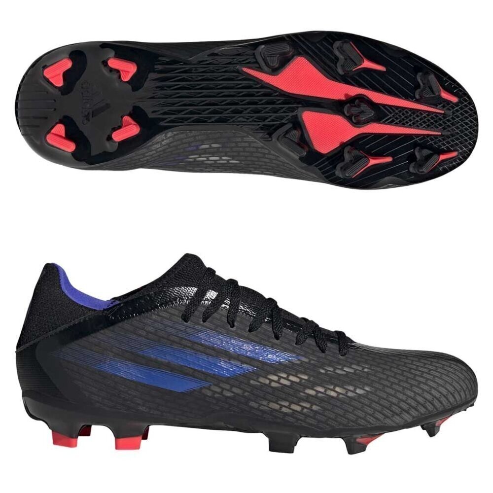 adidas X Speedflow.3 FG Cleats - Black/Blue - Size 6.5